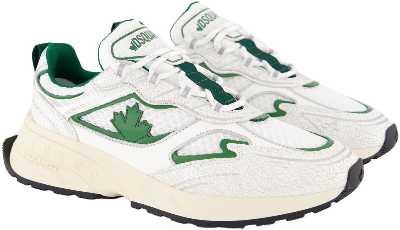 Dsquared2 Heren Sprinter Sneaker Wit/Groen Wit
