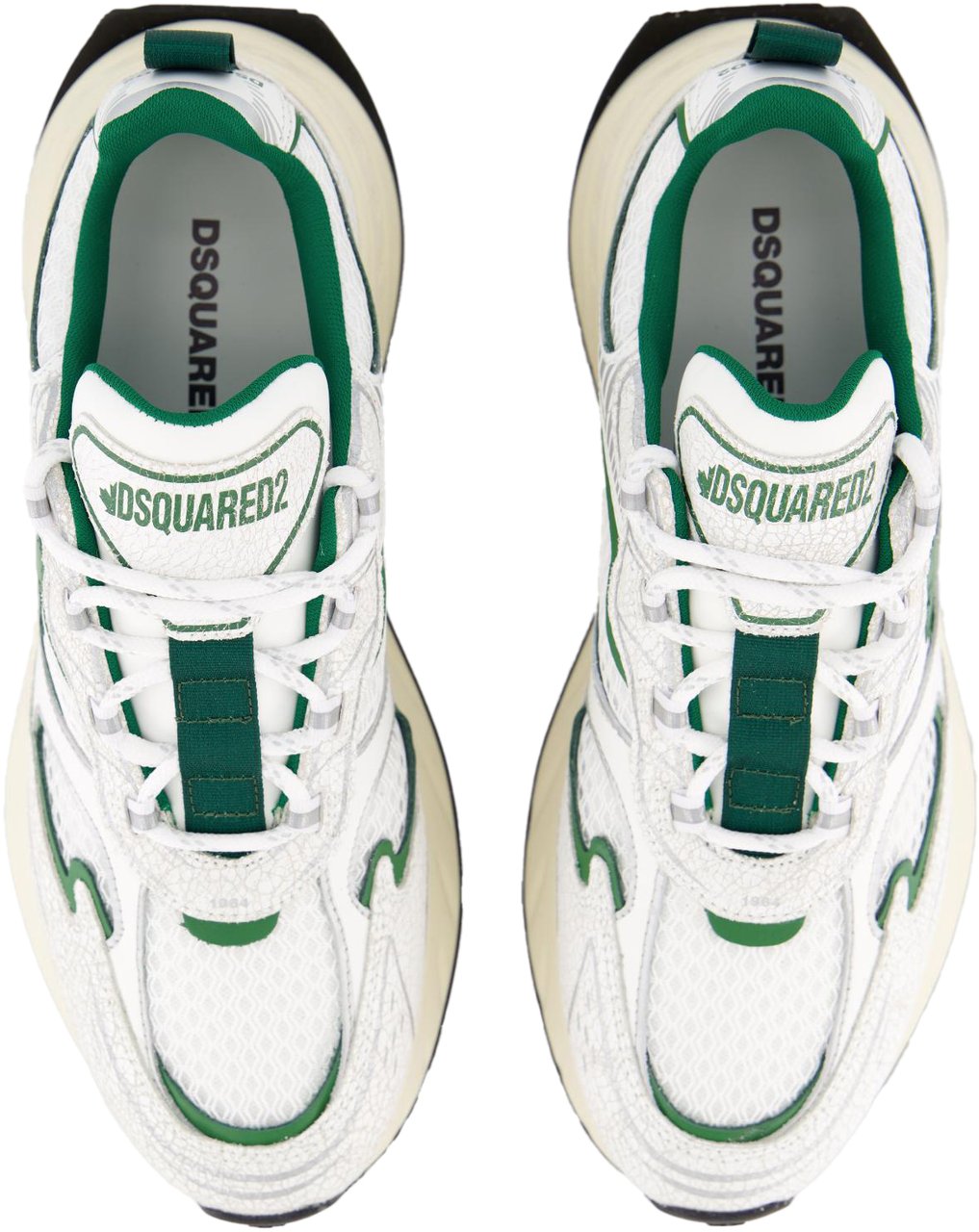 Dsquared2 Heren Sprinter Sneaker Wit/Groen Wit