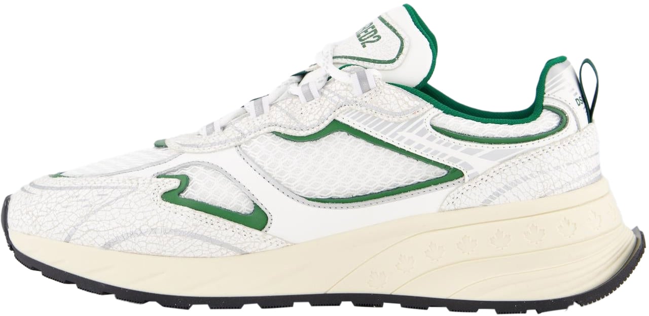 Dsquared2 Heren Sprinter Sneaker Wit/Groen Wit