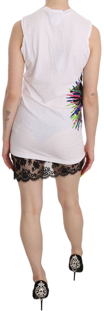 Dsquared2 Dsquared² White Printed Crew Neck Sleeveless Bodycon Mini Dress Wit