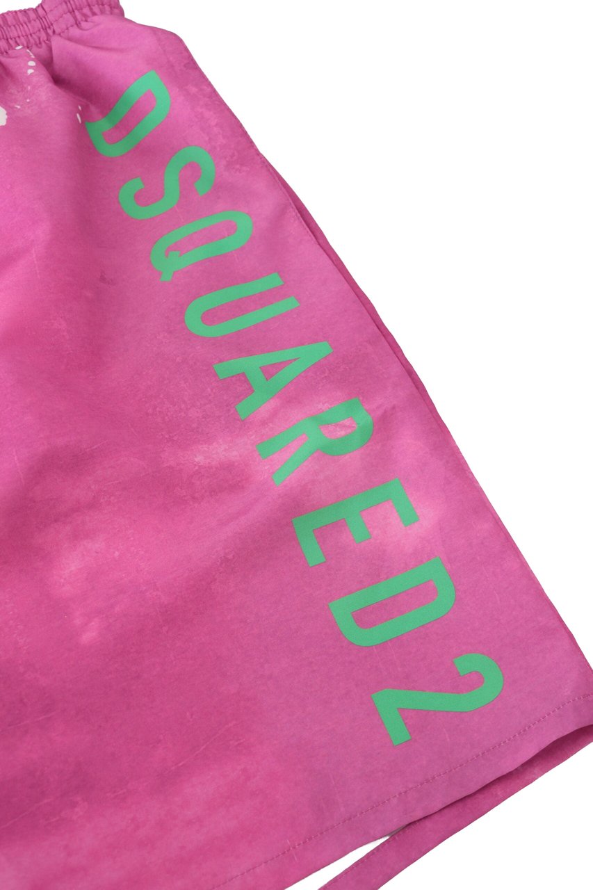 Dsquared2 Dsquared² Pink Tie Dye Logo Men Beachwear Shorts Swimwear Roze
