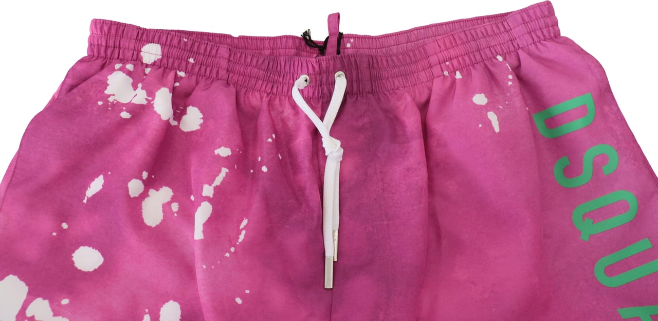 Dsquared2 Dsquared² Pink Tie Dye Logo Men Beachwear Shorts Swimwear Roze
