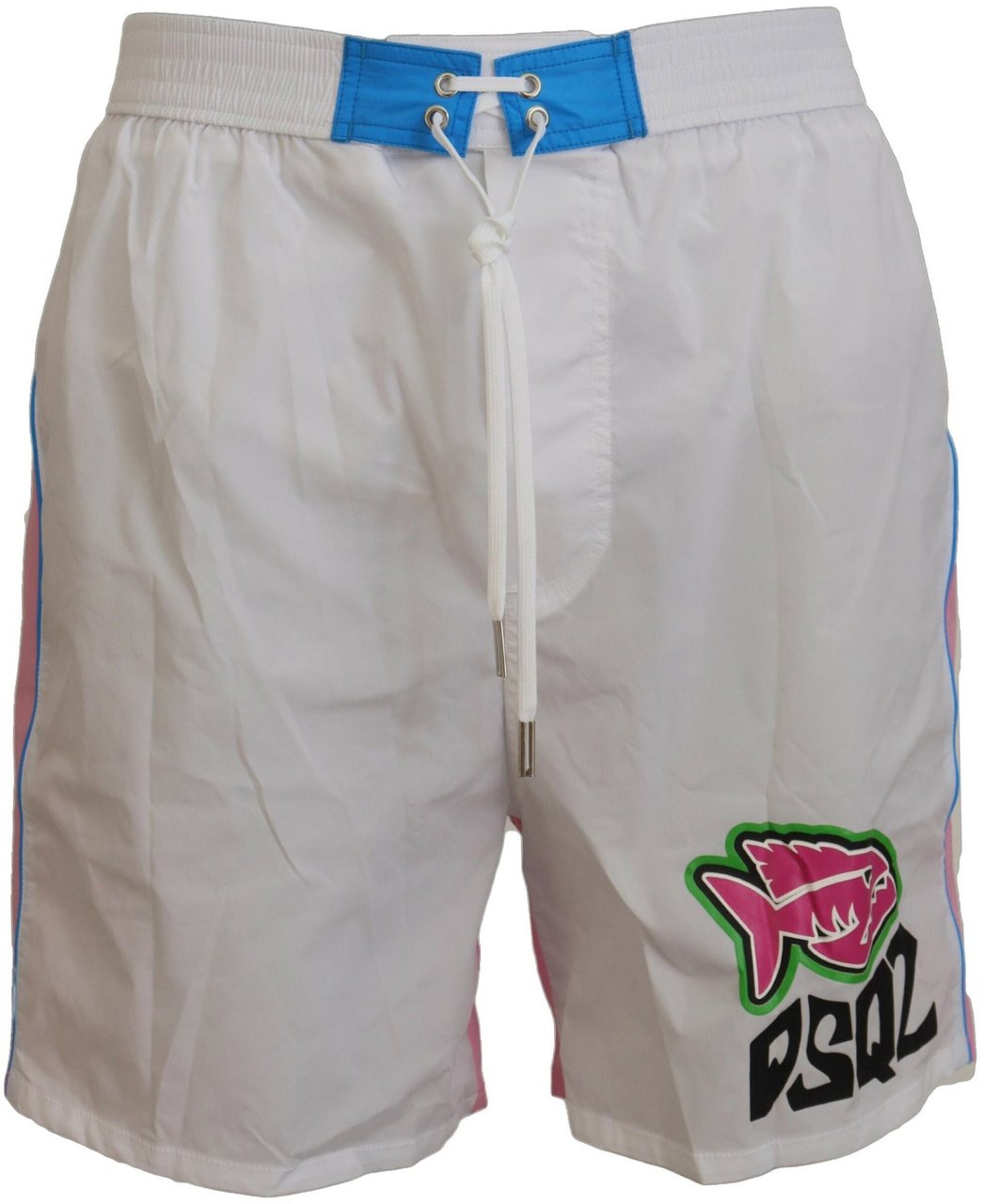 Dsquared2 Dsquared² White Pink Logo Print Men Beachwear Shorts Swimwear Divers