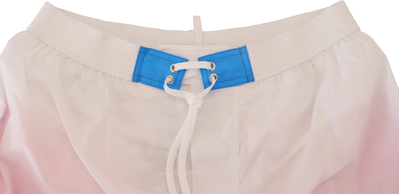 Dsquared2 Dsquared² White Pink Logo Print Men Beachwear Shorts Swimwear Divers