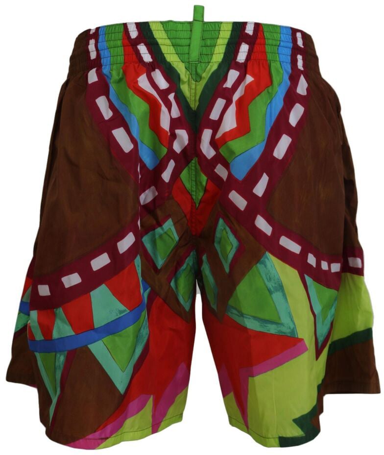 Dsquared2 Dsquared² Multicolor Printed Men Beachwear Swimwear Short Divers