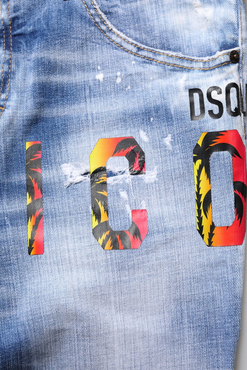 Dsquared2 Dsquared² Blue Washed Cotton Mid Waist Skinny Denim Jeans Blauw