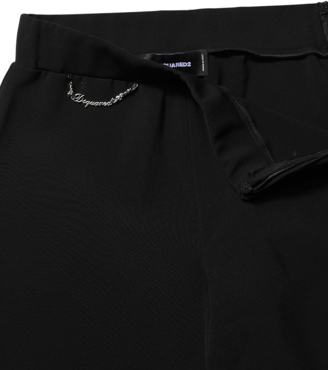 Dsquared2 Dsquared² Black Polyester High Waisted Flared Pants Zwart