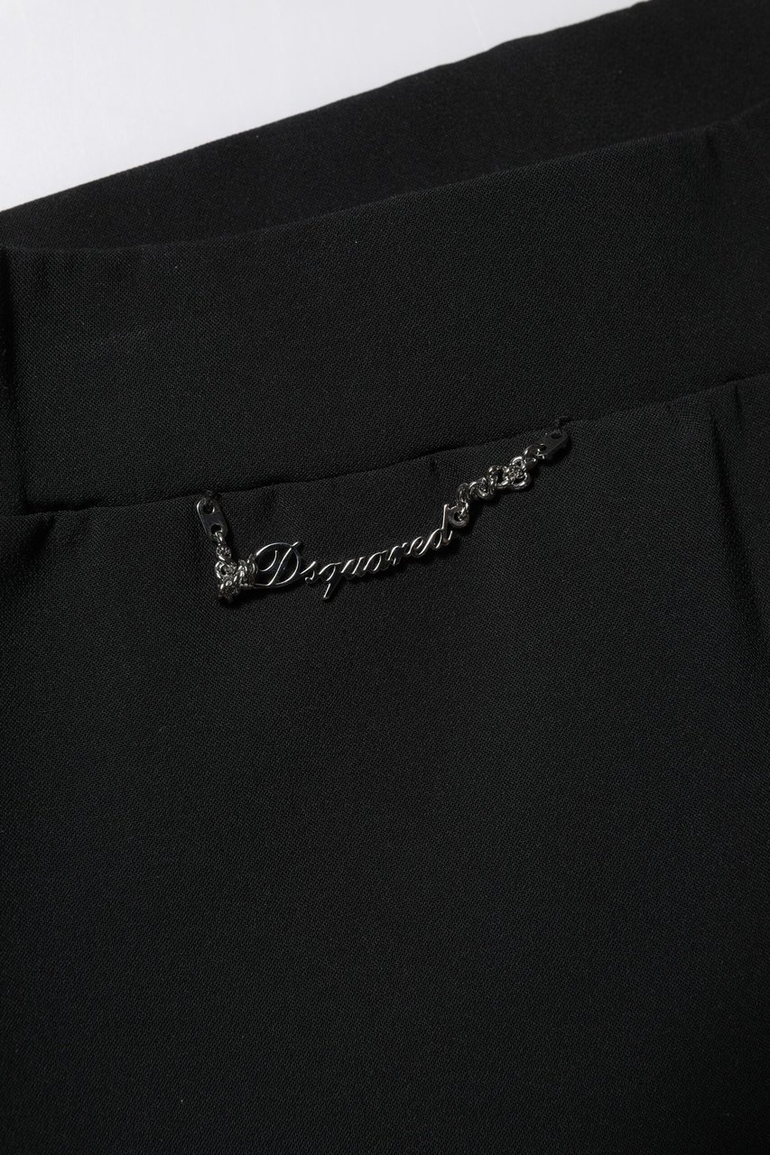 Dsquared2 Dsquared² Black Polyester High Waisted Flared Pants Zwart