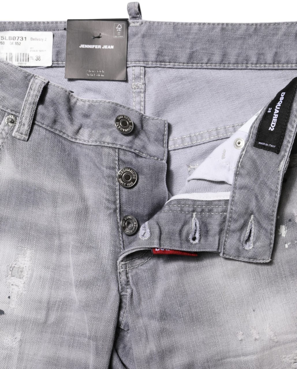 Dsquared2 Dsquared² Gray Washed Mid Waist Tapered Denim Jeans Grijs