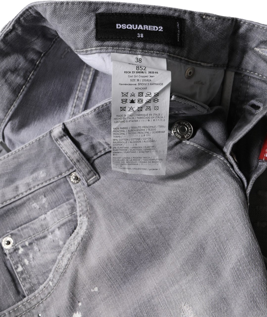 Dsquared2 Dsquared² Gray Washed Mid Waist Tapered Jeans Grijs