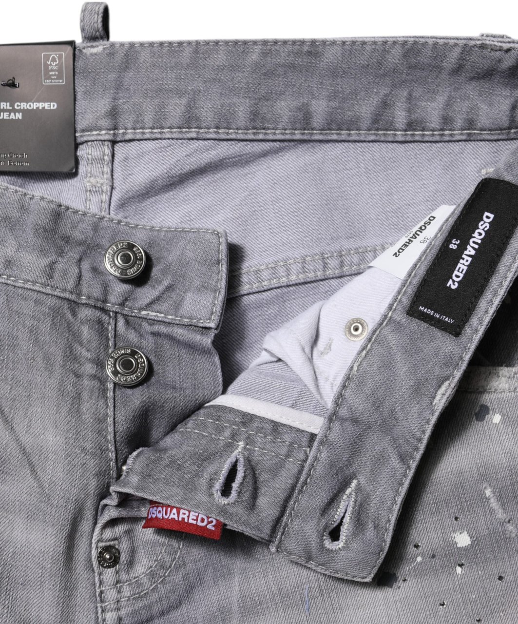 Dsquared2 Dsquared² Gray Washed Mid Waist Tapered Jeans Grijs