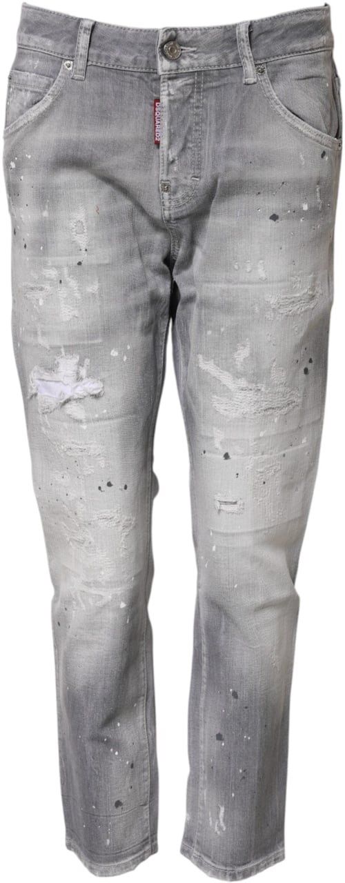 Dsquared2 Dsquared² Gray Washed Mid Waist Tapered Jeans Grijs