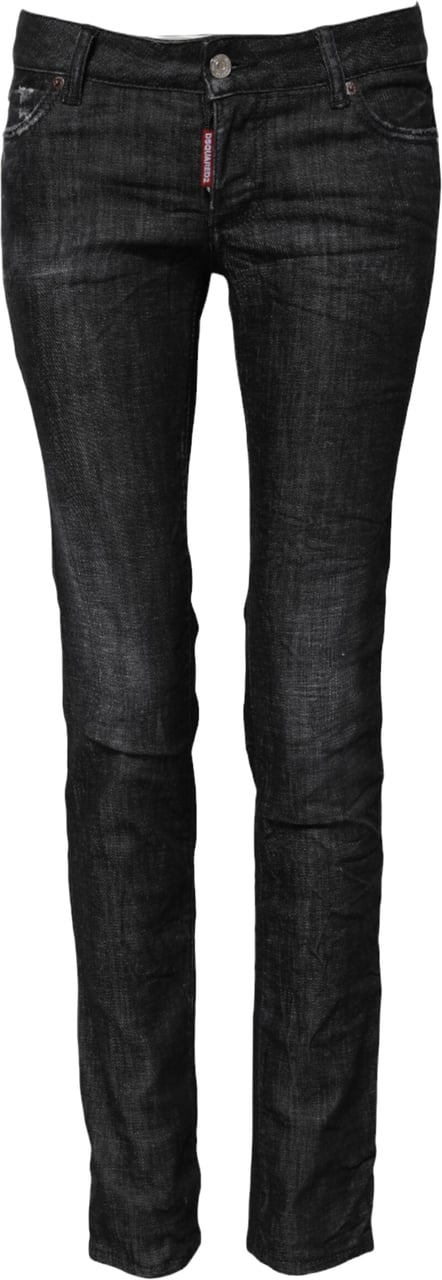 Dsquared2 Dsquared² Black Cotton Low Waist Skinny Denim Jeans Zwart