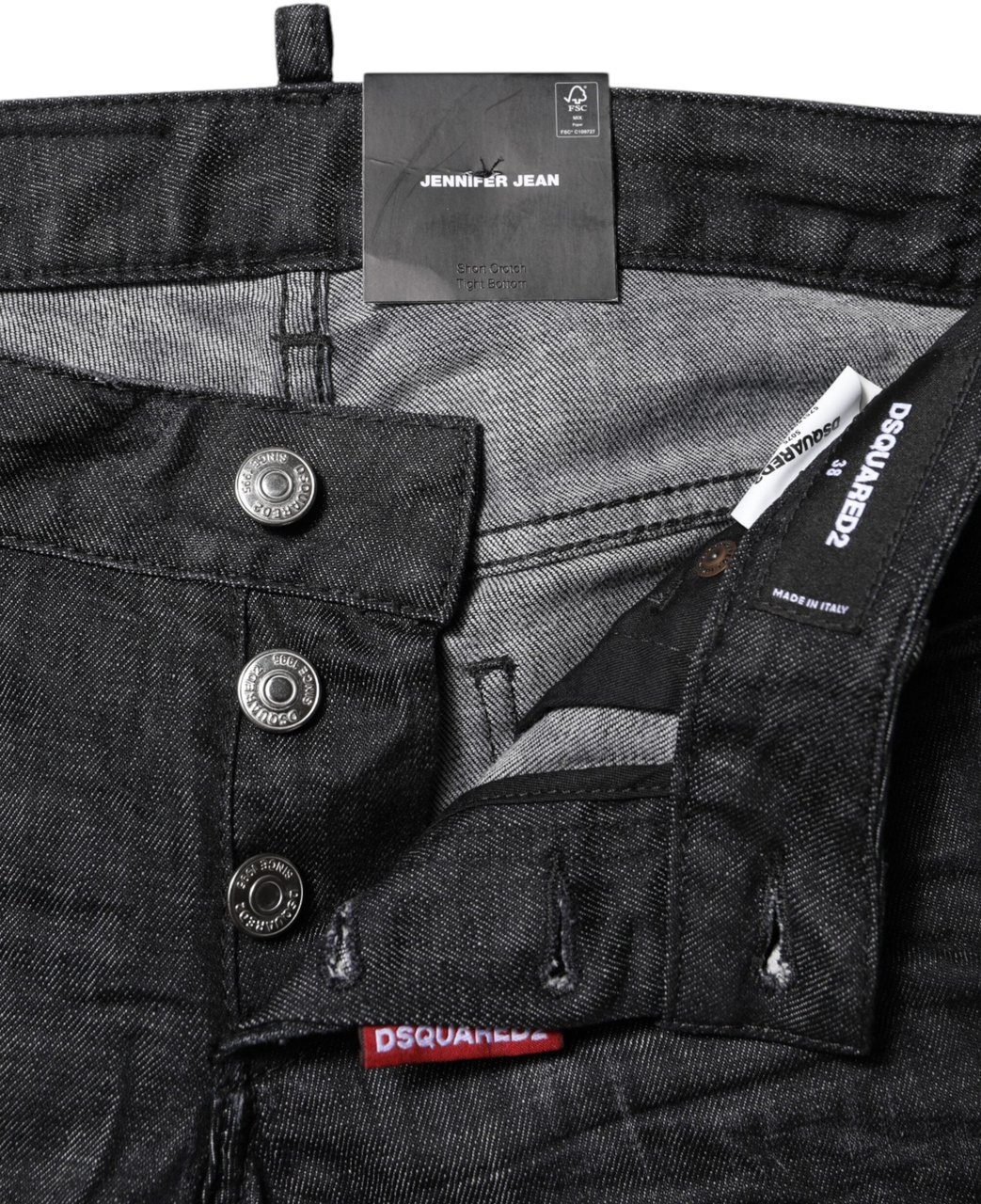 Dsquared2 Dsquared² Black Cotton Low Waist Skinny Denim Jeans Zwart