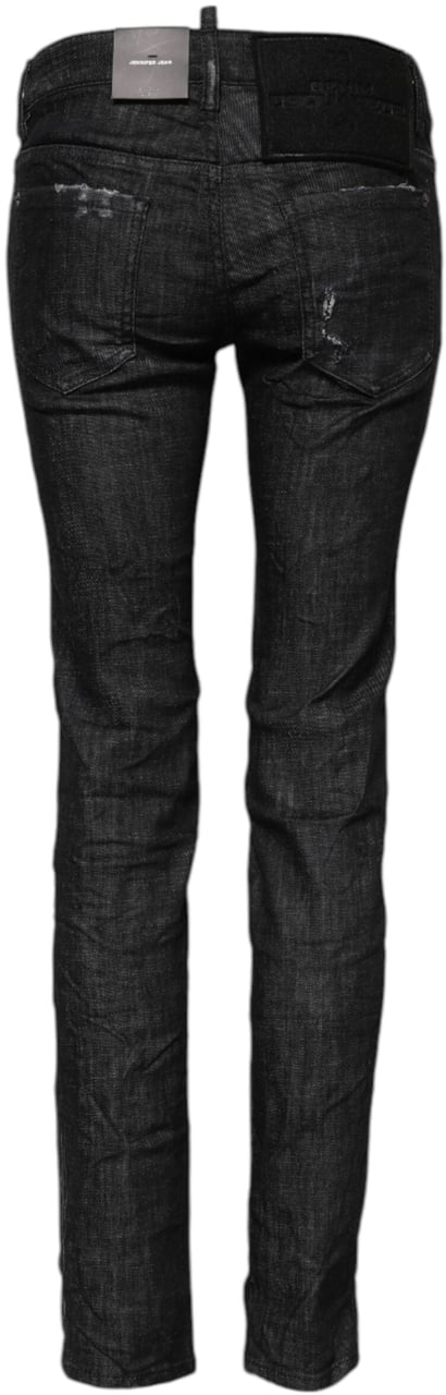 Dsquared2 Dsquared² Black Cotton Low Waist Skinny Denim Jeans Zwart