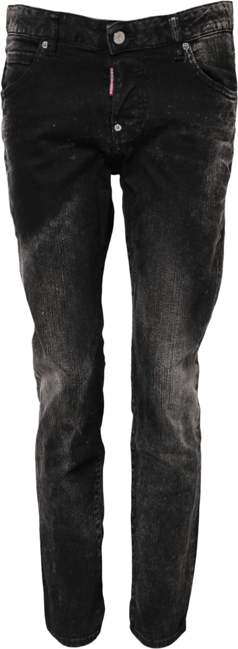 Dsquared2 Dsquared² Black Washed Mid Waist Tapered Denim Jeans Zwart