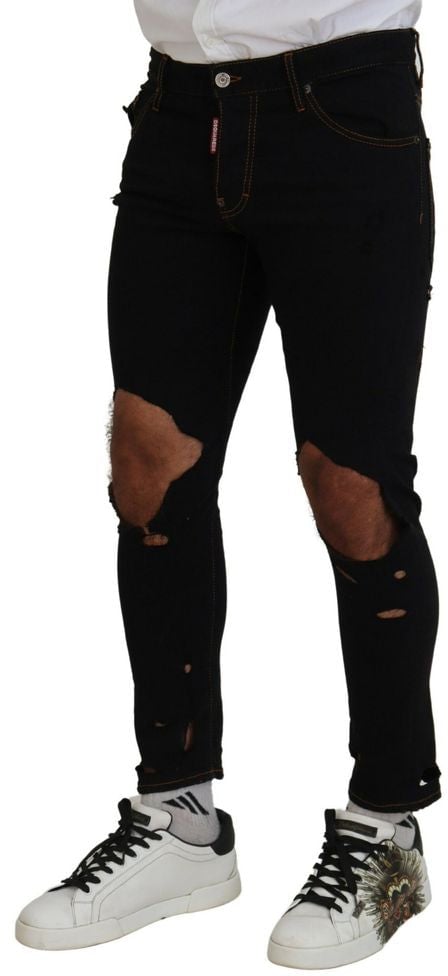 Dsquared2 Dsquared² Black Cotton Skinny Pants Zwart