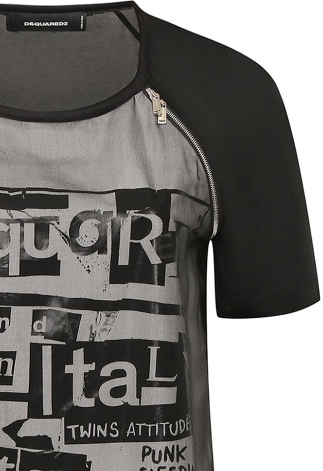 Dsquared2 Dsquared² Black Silk Casual Dress Zwart