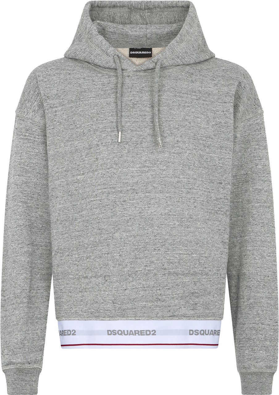 Dsquared2 Tape Relax Fit Hoodie Grijs