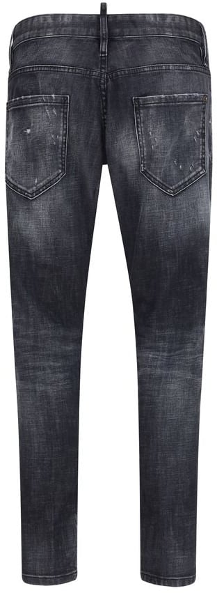 Dsquared2 Dsquared² Black Cotton Slim Fit Jeans Zwart