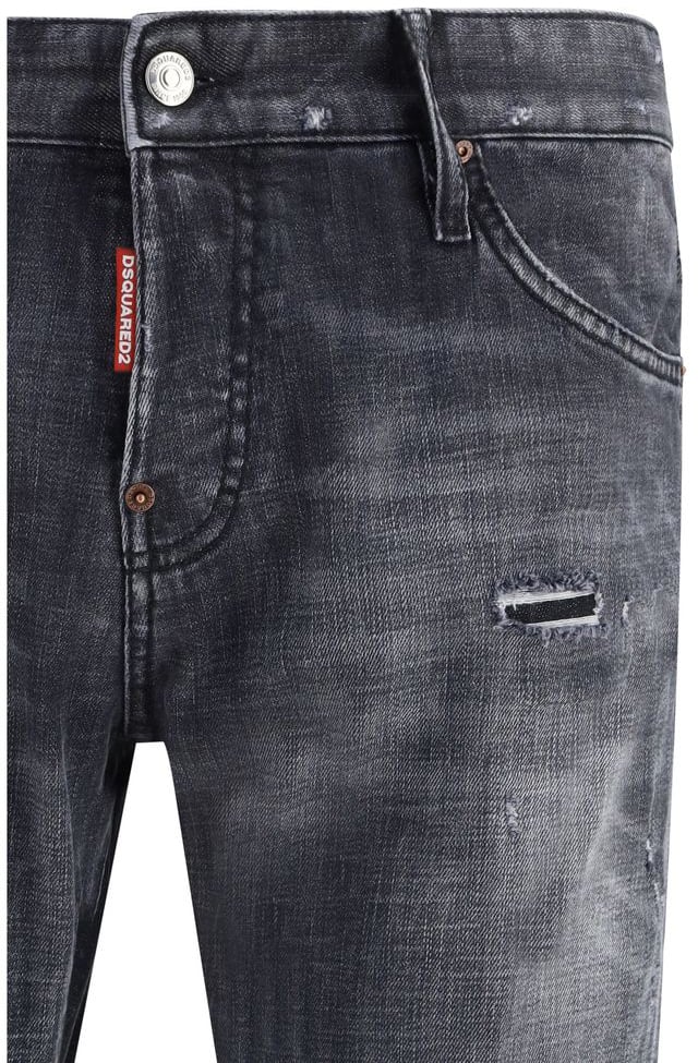 Dsquared2 Dsquared² Black Cotton Slim Fit Jeans Zwart