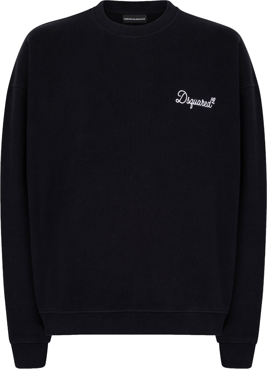Dsquared2 Signature Relax Fit Crewneck Zwart