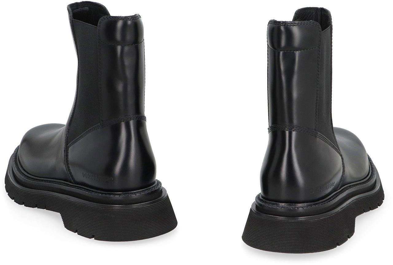 Dsquared2 Leather Chelsea boots Zwart