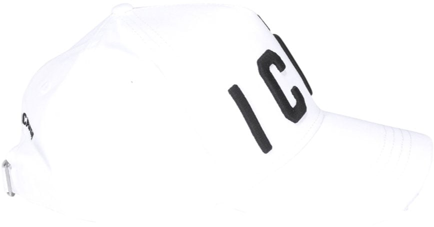 Dsquared2 Cappellino da baseball ricamo Icon bianco Wit