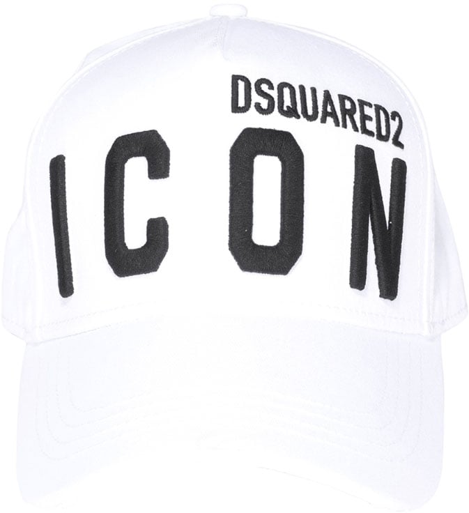 Dsquared2 Cappellino da baseball ricamo Icon bianco Wit