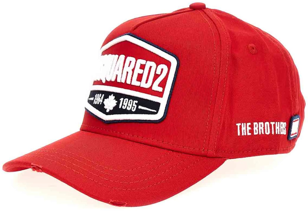 Dsquared2 Logo Patch Baseball Cap Rood