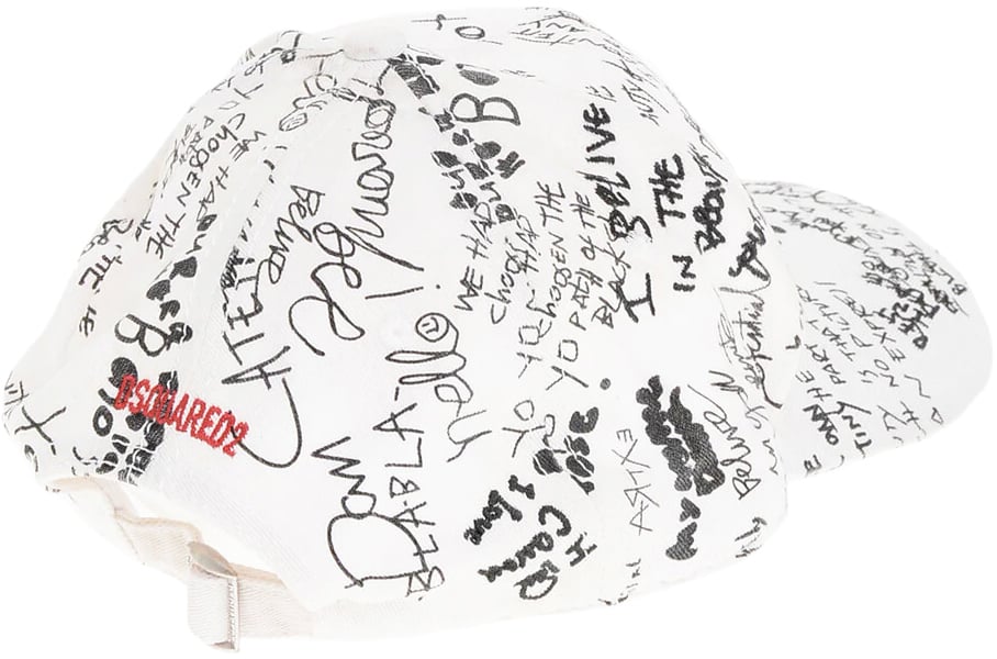 Dsquared2 Scribbles Logo Baseball Cap Wit