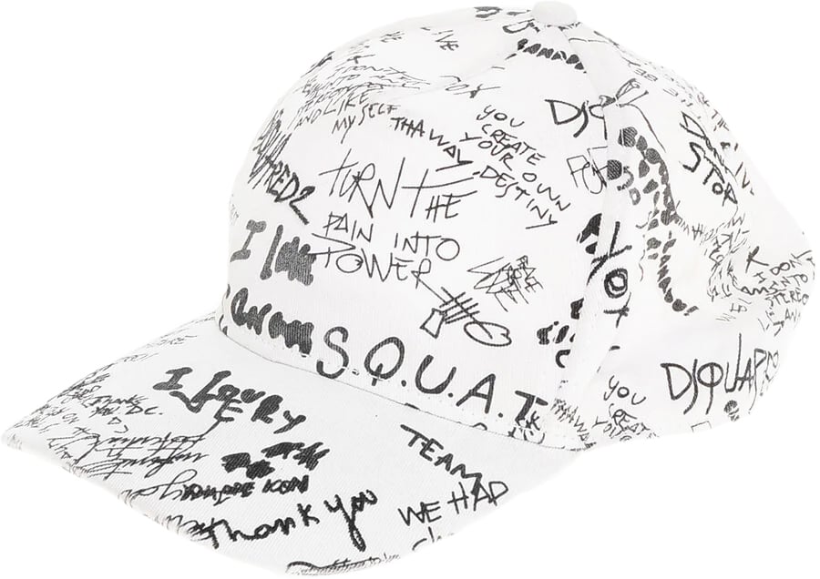Dsquared2 Scribbles Logo Baseball Cap Wit
