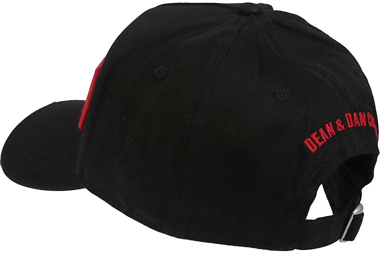 Dsquared2 Logo Patch  Baseball Cap Black Zwart