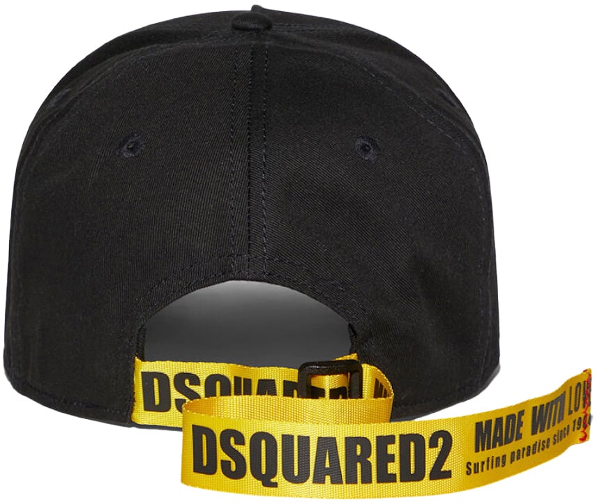 Dsquared2 D2 Patch Logo Baseball Cap Zwart