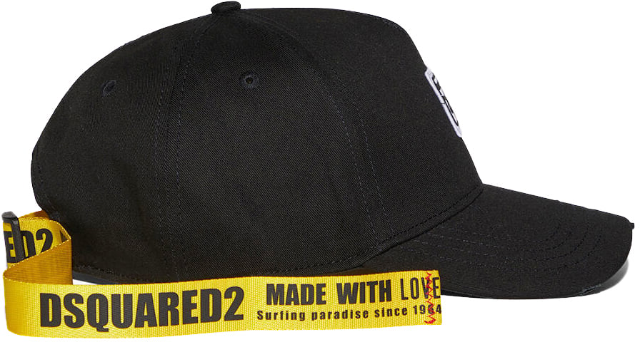 Dsquared2 D2 Patch Logo Baseball Cap Zwart