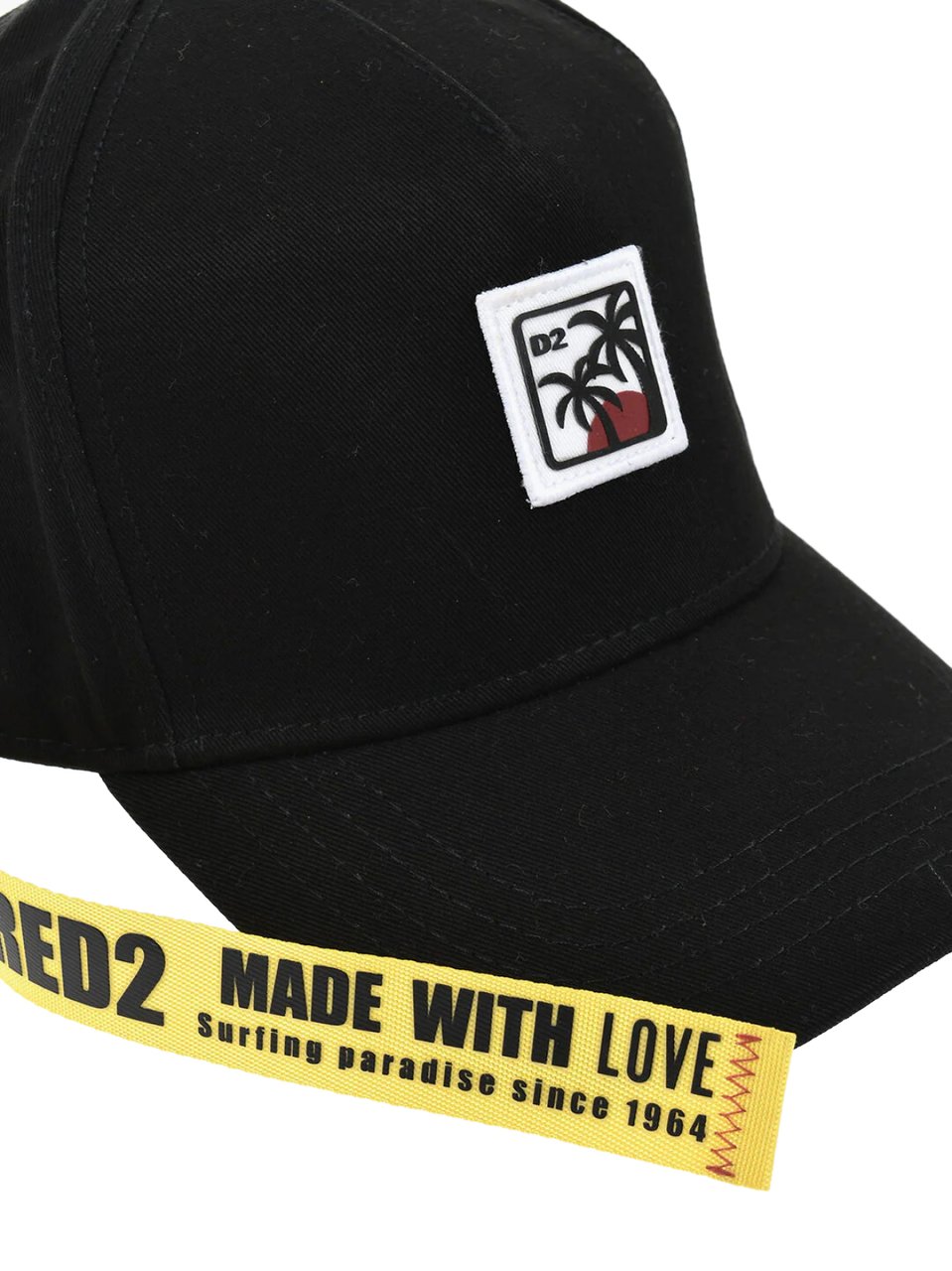 Dsquared2 D2 Patch Logo Baseball Cap Zwart