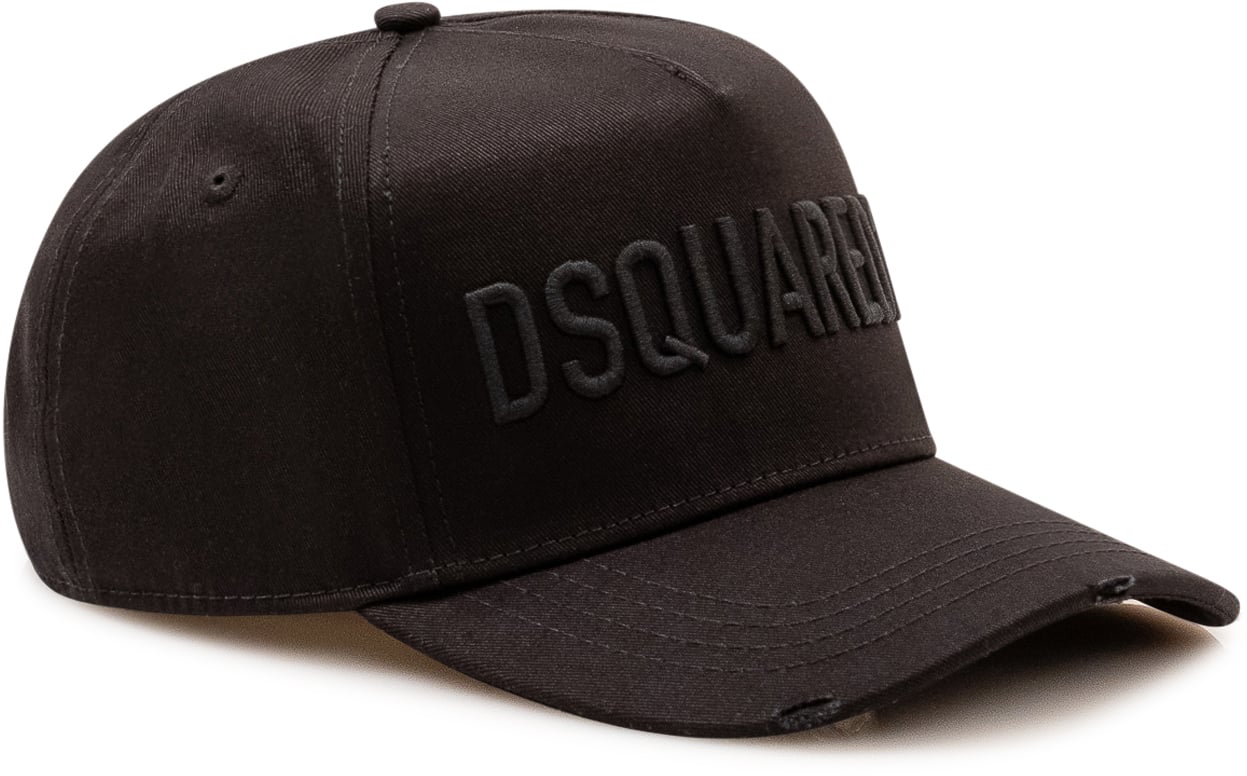 Dsquared2 Cappello da Baseball con Logo in Rilievo Zwart