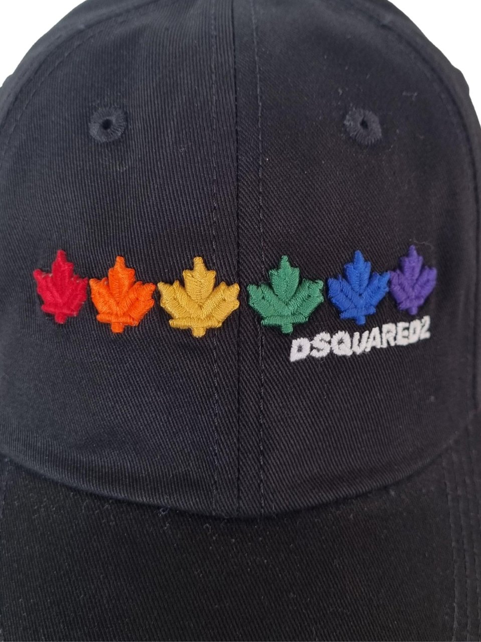 Dsquared2 Rainbow Leaf Logo Baseball Cap Zwart