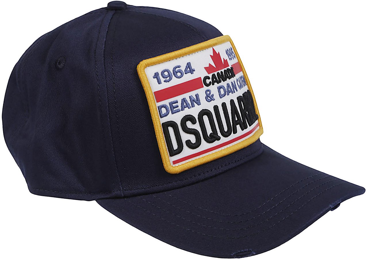 Dsquared2 Collegiate Logo Patch Baseball Cap Blue Blauw