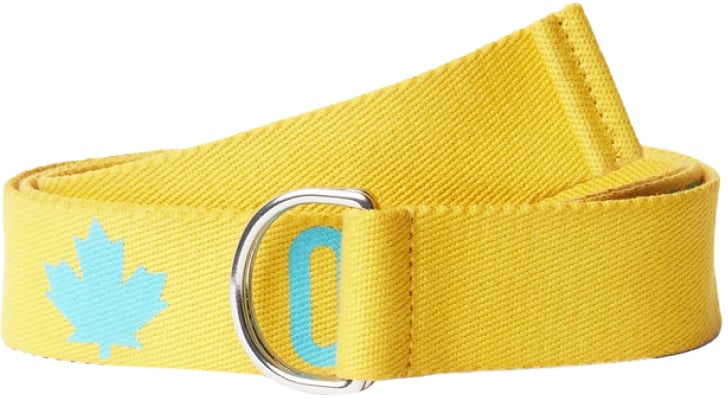 Dsquared2 One Life One Planet Logo Tape Belt Geel