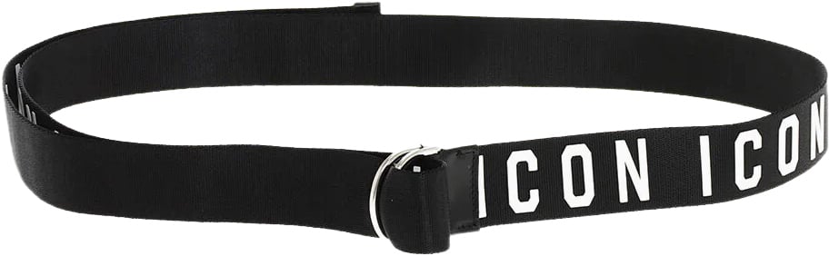 Dsquared2 Be Icon Logo Tape Belt Zwart