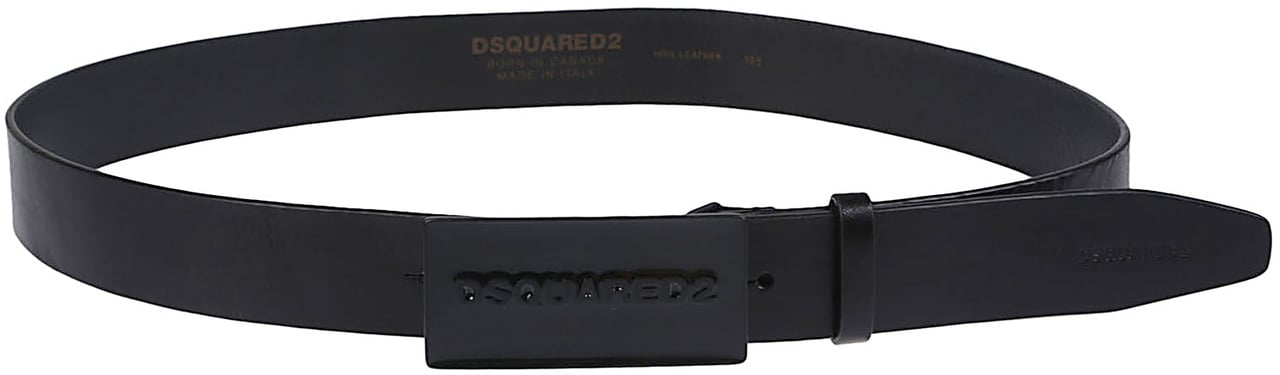 Dsquared2 Logo Plaque Belt Black Zwart