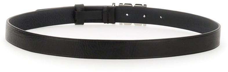 Dsquared2 Black Leather Belt Zwart