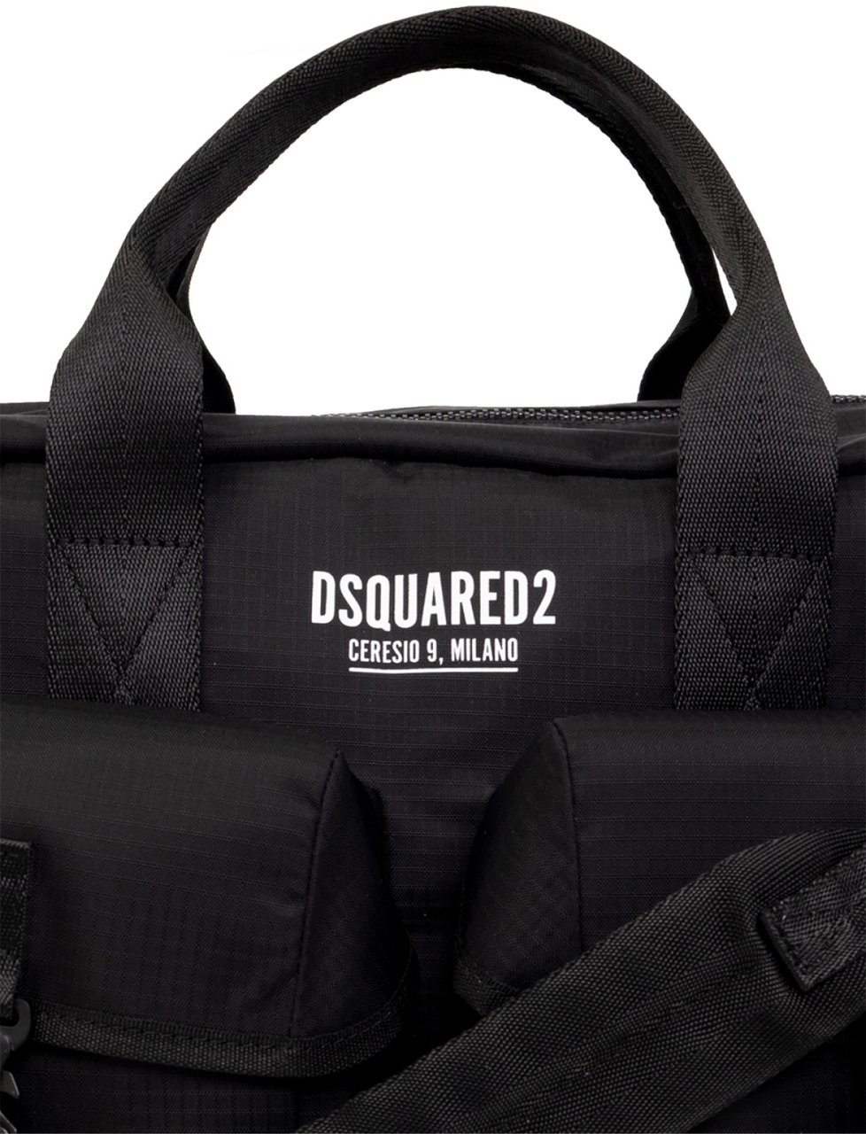Dsquared2 Ceresio 9 Logo Workbag Laptop Bag Zwart