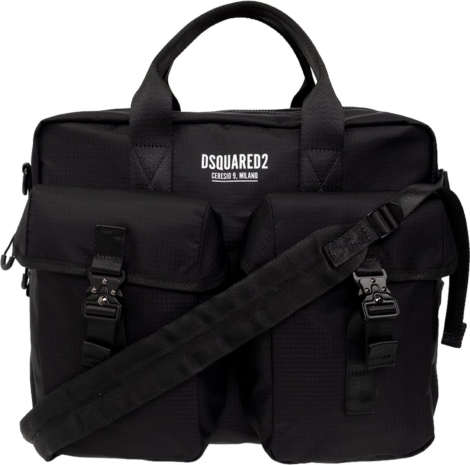 Dsquared2 Ceresio 9 Logo Workbag Laptop Bag Zwart