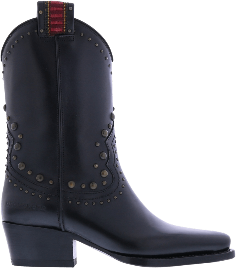 Dsquared2 Dames Flat Boot West Studs Zwart