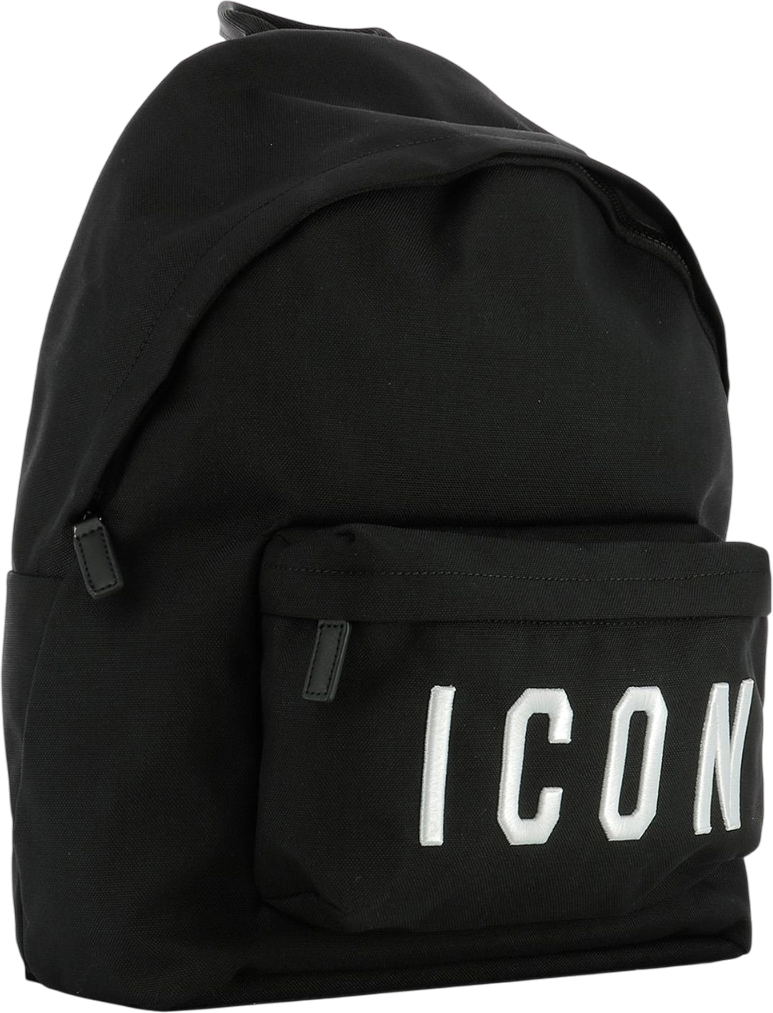 Dsquared2 Zaino Icon in tela nera a cupola Zwart