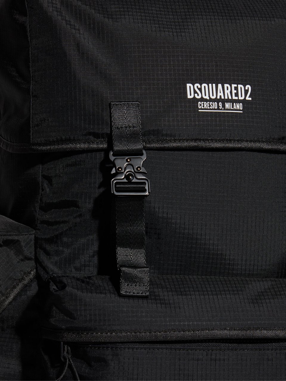 Dsquared2 Ceresio 9 Logo Ripstop Maxi Backpack Zwart