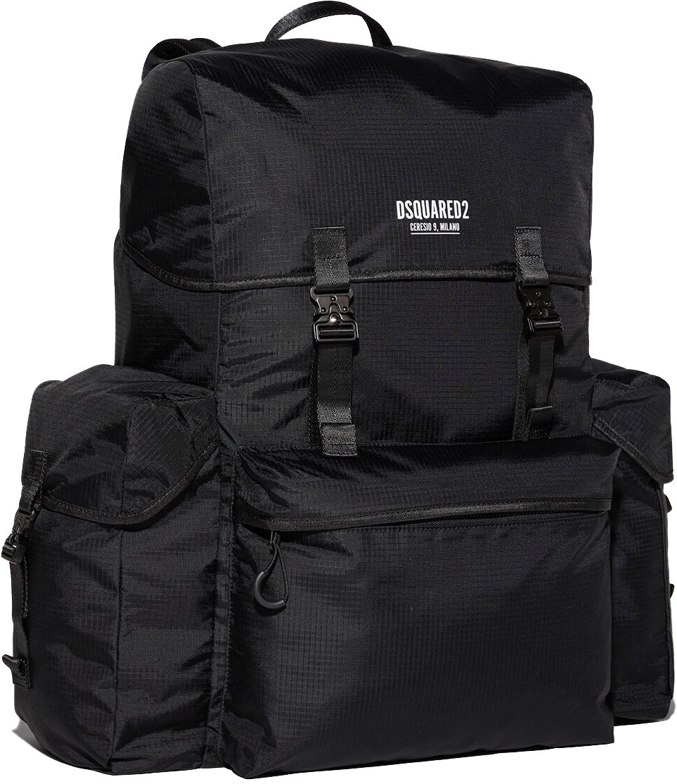 Dsquared2 Ceresio 9 Logo Ripstop Maxi Backpack Zwart