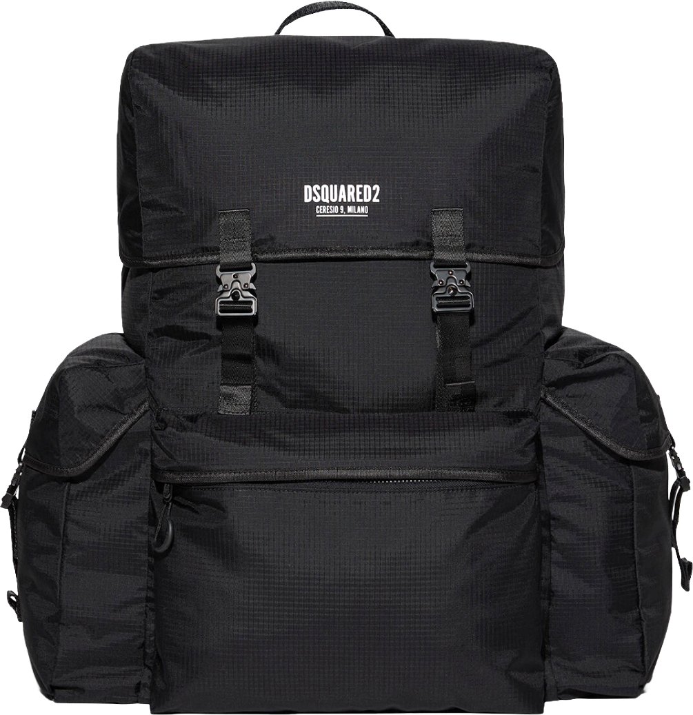 Dsquared2 Ceresio 9 Logo Ripstop Maxi Backpack Zwart